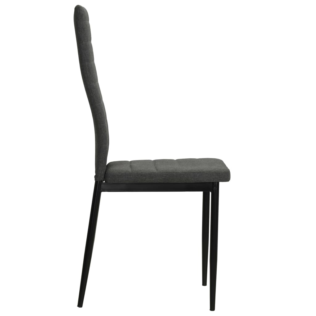 Chaises à manger lot de 6 gris foncé tissu - XIOS
