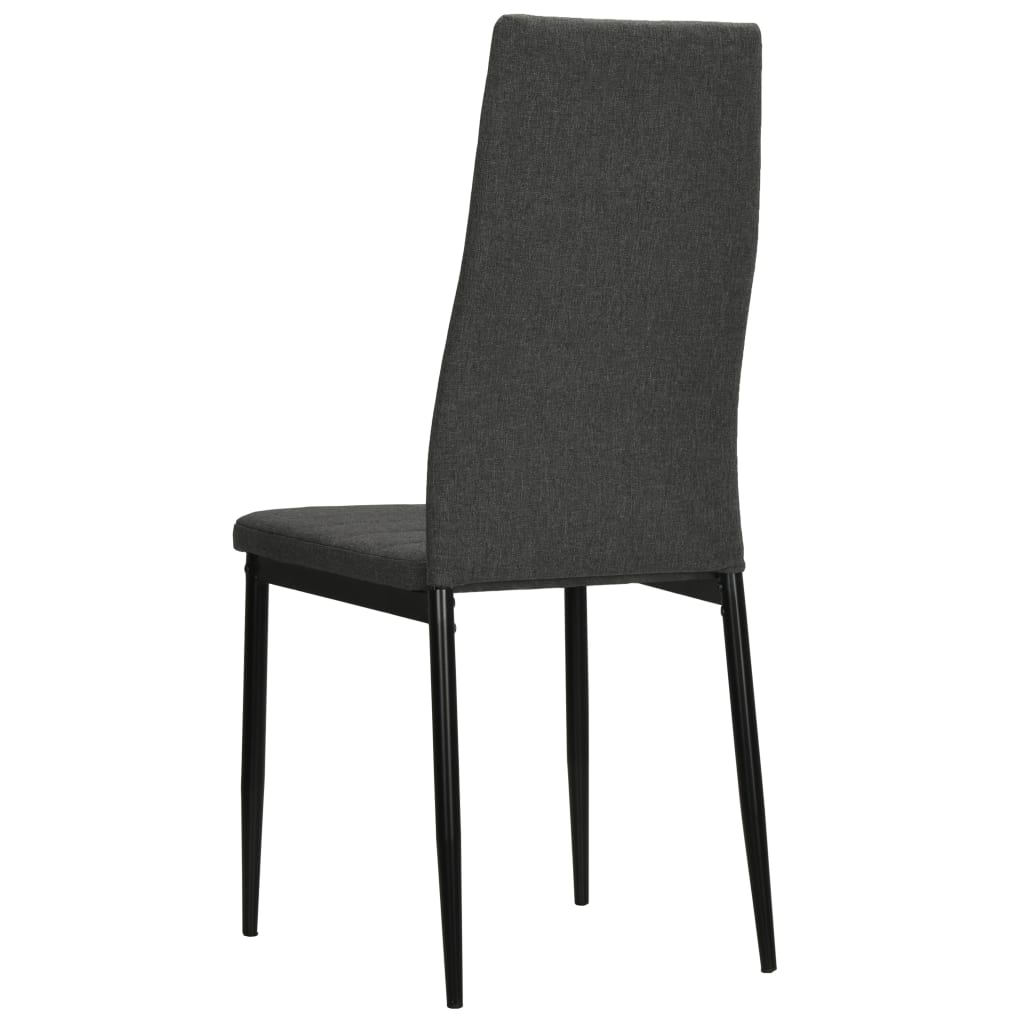 Chaises à manger lot de 6 gris foncé tissu - XIOS
