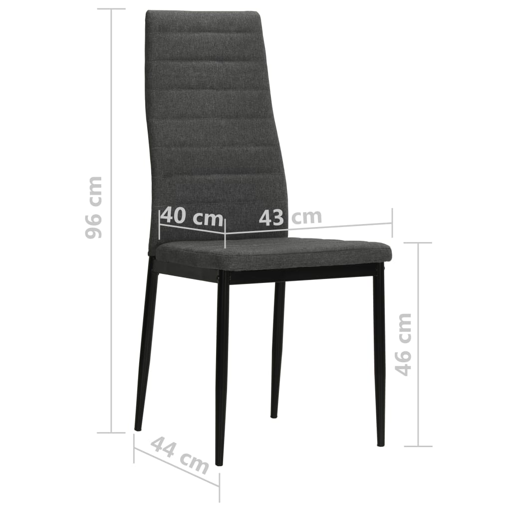 Chaises à manger lot de 6 gris foncé tissu - XIOS