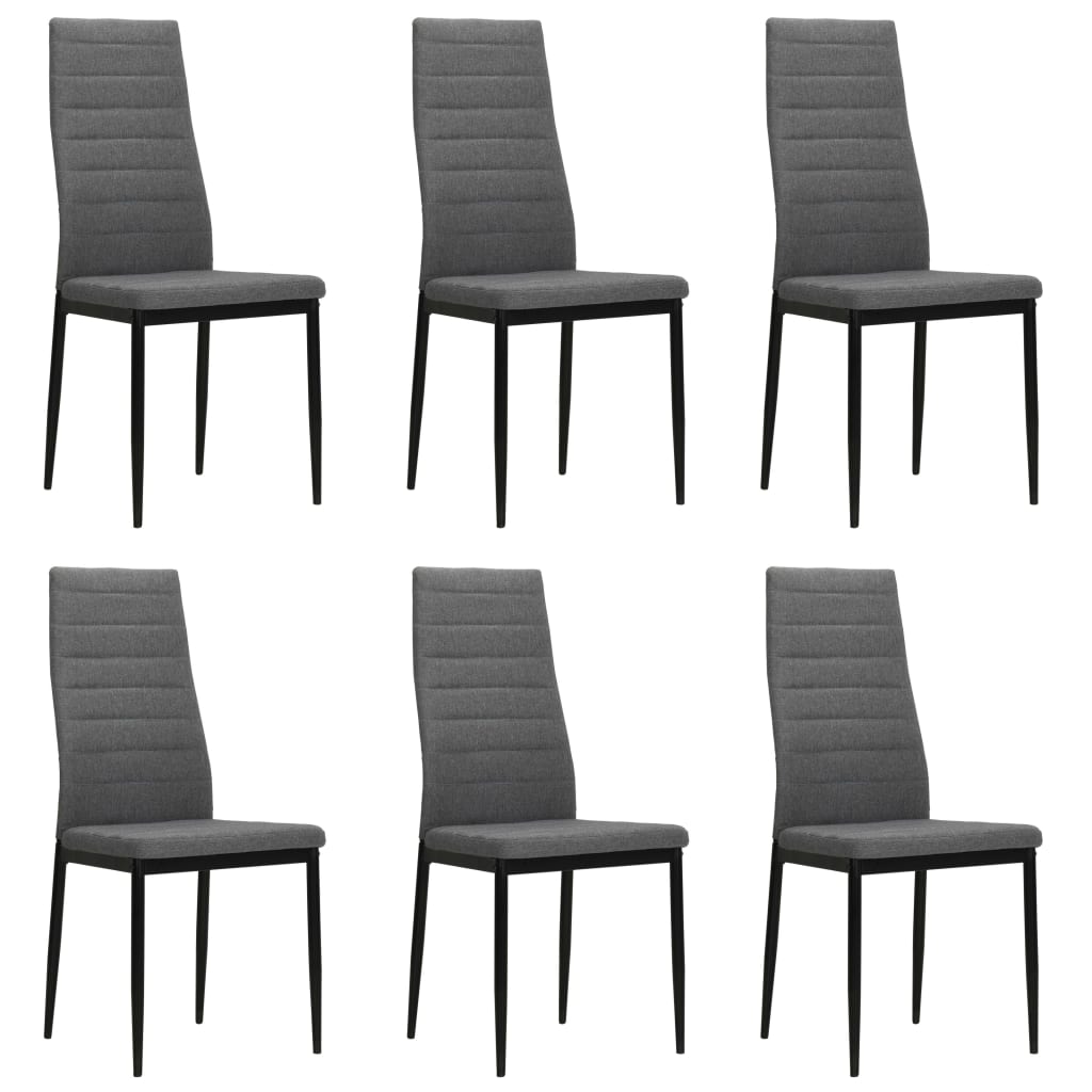Chaises à manger lot de 6 gris clair tissu - XIOS