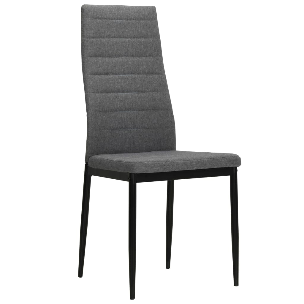 Chaises à manger lot de 6 gris clair tissu - XIOS
