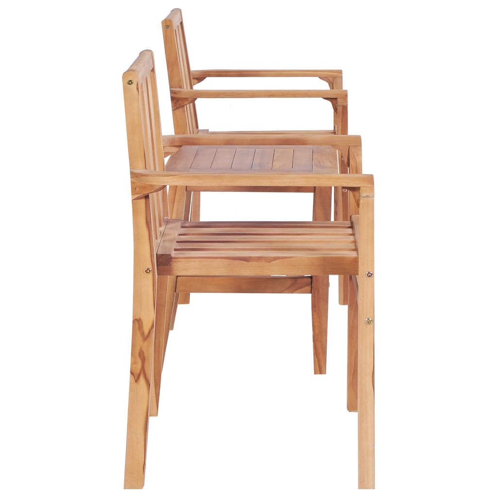 Ensemble de bistro de jardin 3 pcs teck solide - XIOS