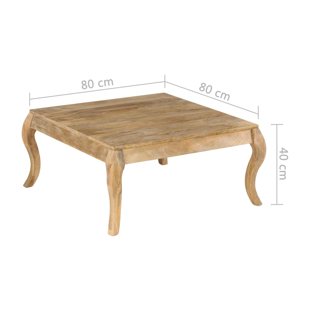 Table basse 80x80x40 cm Bois de manguier massif - XIOS
