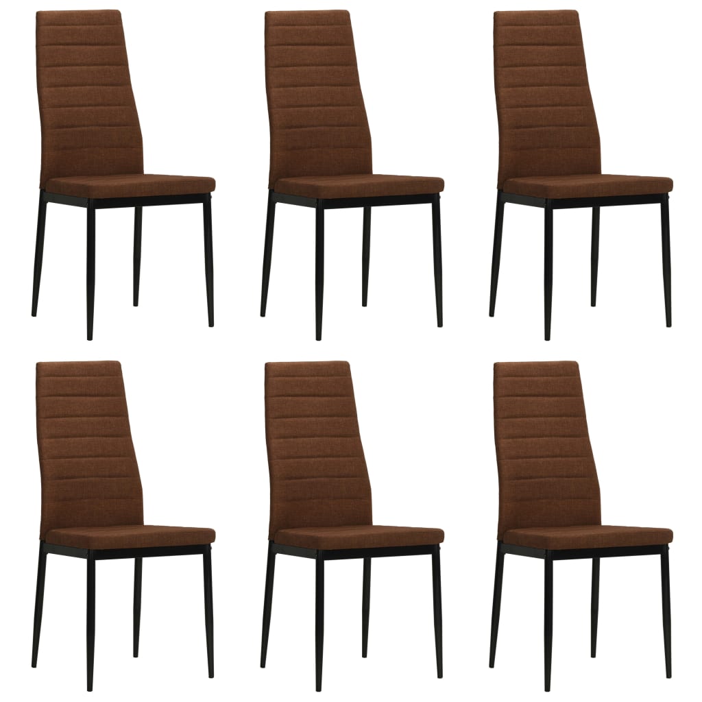 Chaises à manger lot de 6 marron tissu - XIOS