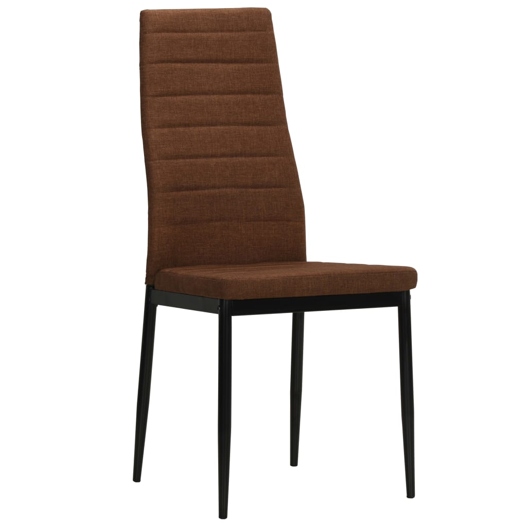 Chaises à manger lot de 6 marron tissu - XIOS