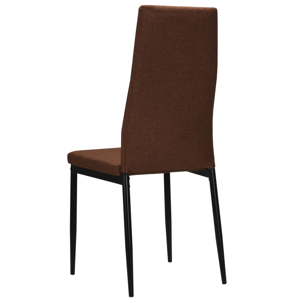 Chaises à manger lot de 6 marron tissu - XIOS