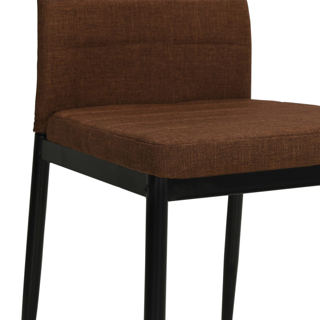 Chaises à manger lot de 6 marron tissu - XIOS