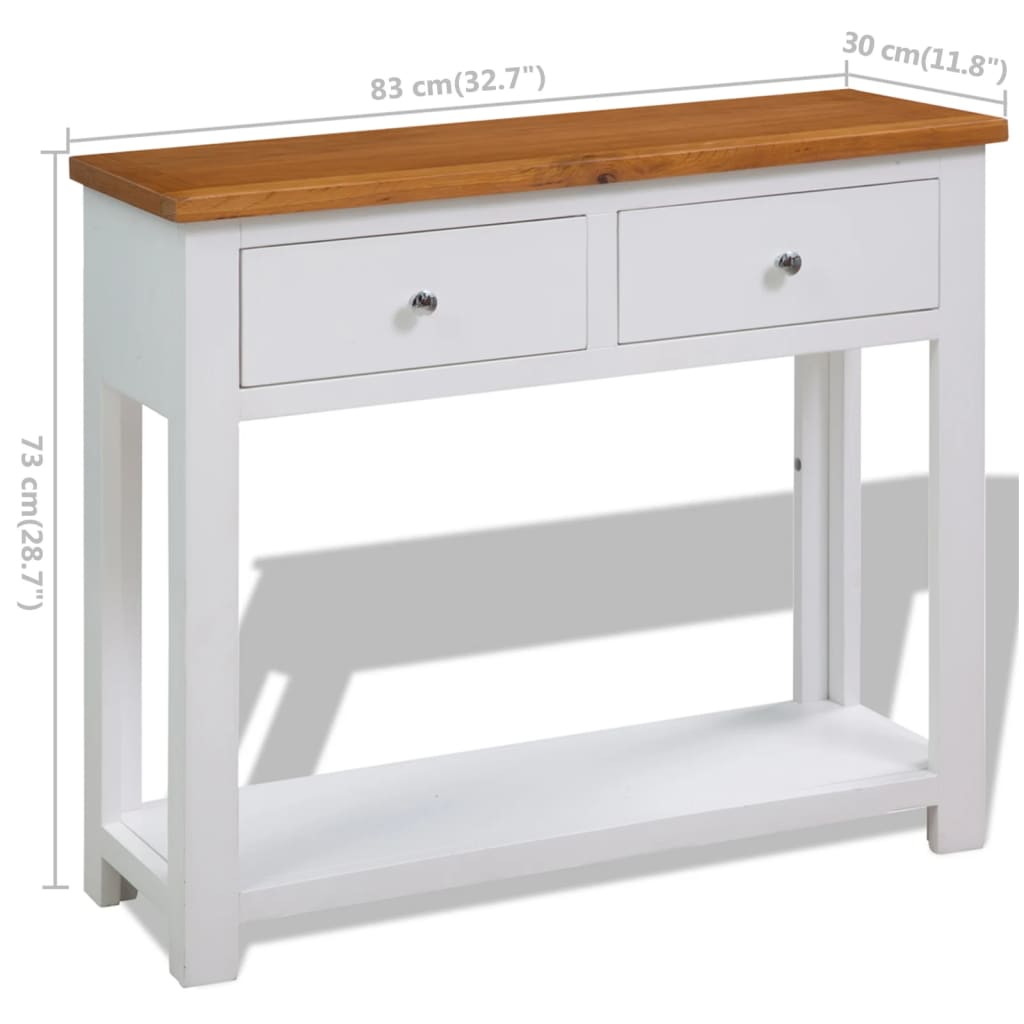 Table console 83 x 30 x 73 cm Bois de chêne massif - XIOS