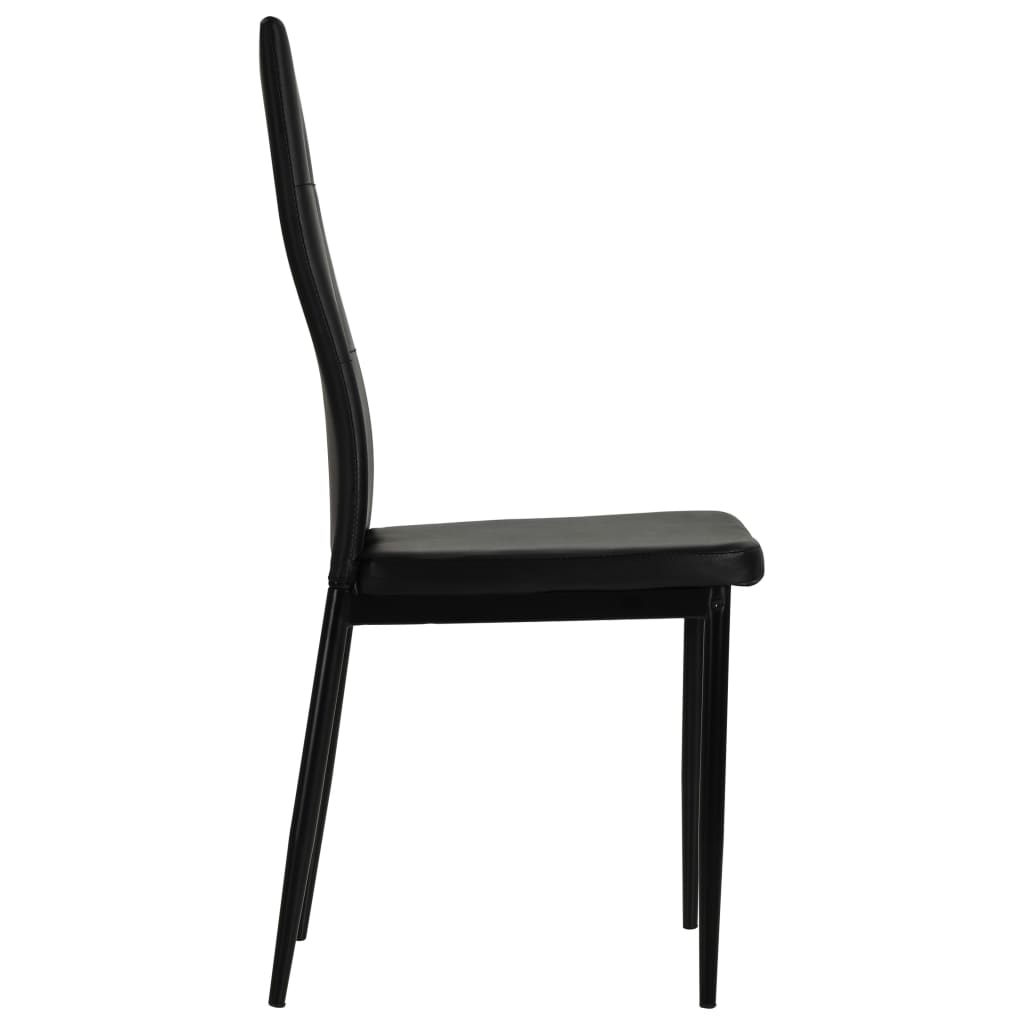 Chaises à manger lot de 6 noir similicuir - XIOS