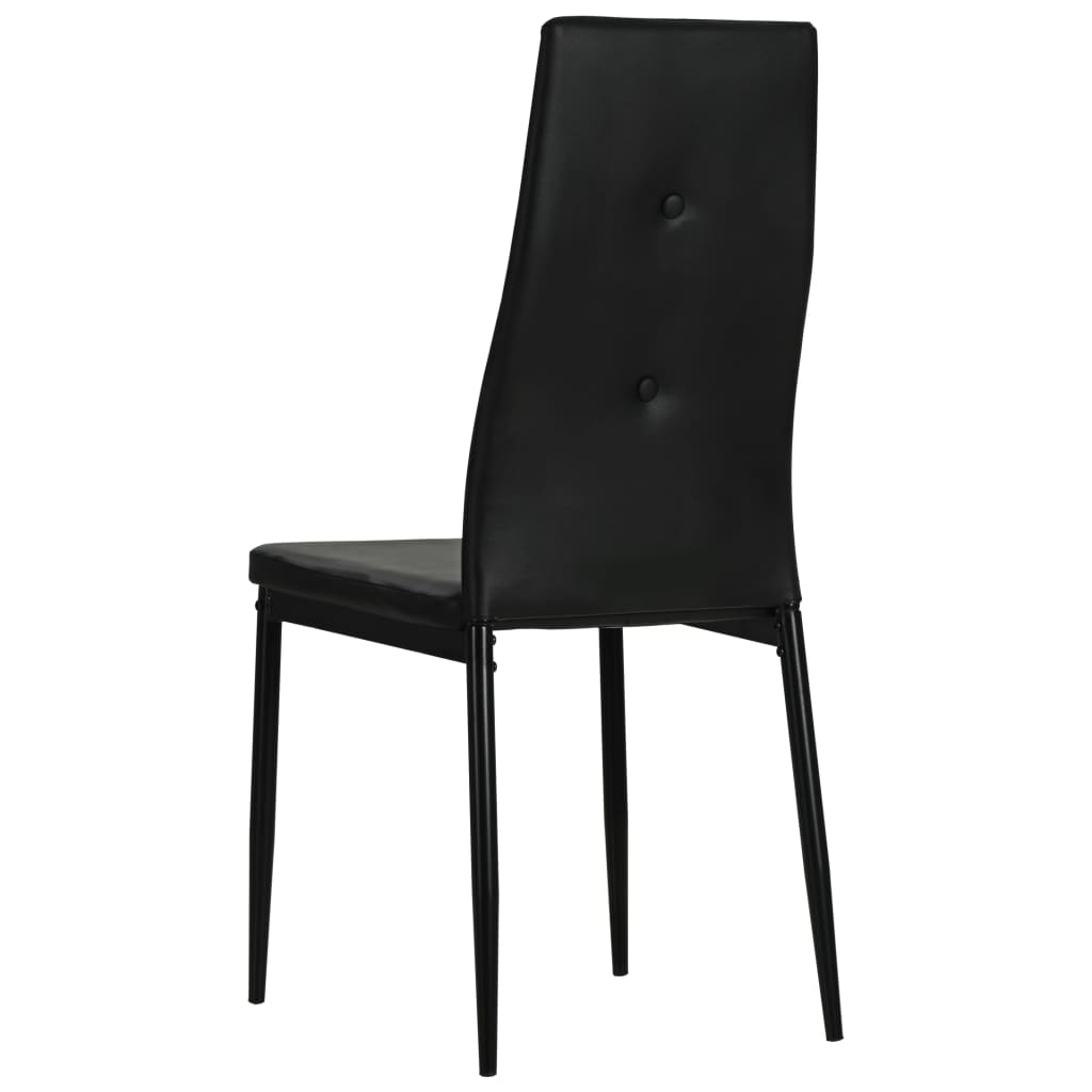Chaises à manger lot de 6 noir similicuir - XIOS