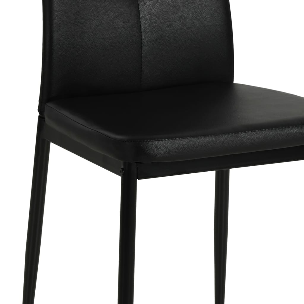 Chaises à manger lot de 6 noir similicuir - XIOS