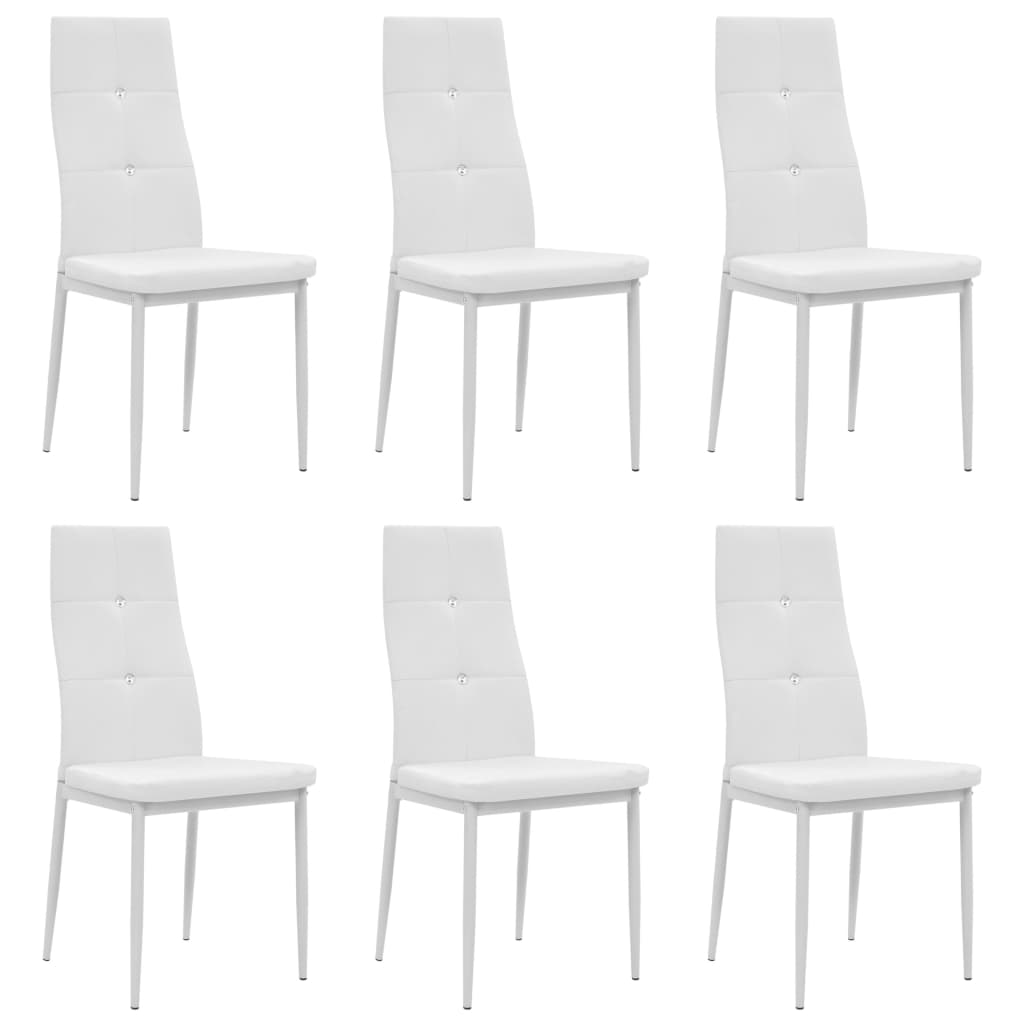 Chaises à manger lot de 6 blanc similicuir - XIOS