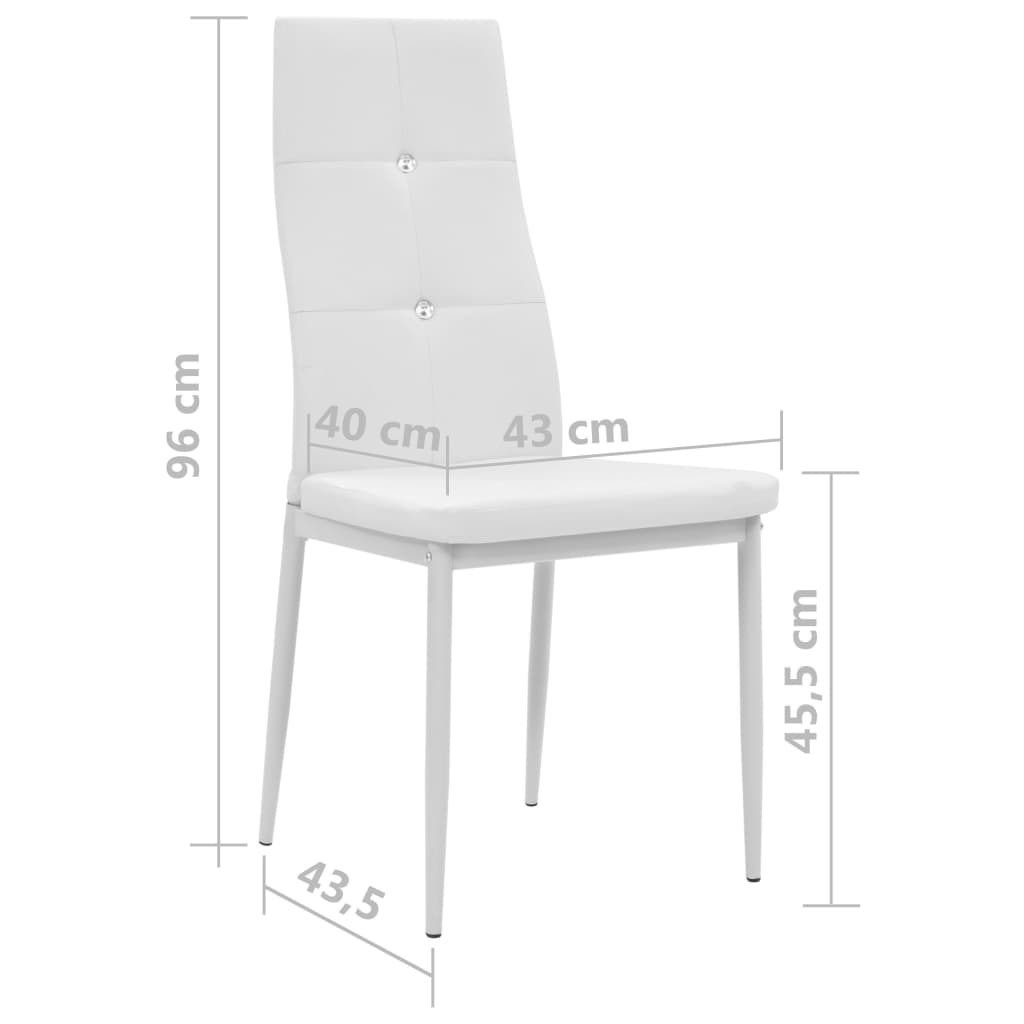 Chaises à manger lot de 6 blanc similicuir - XIOS