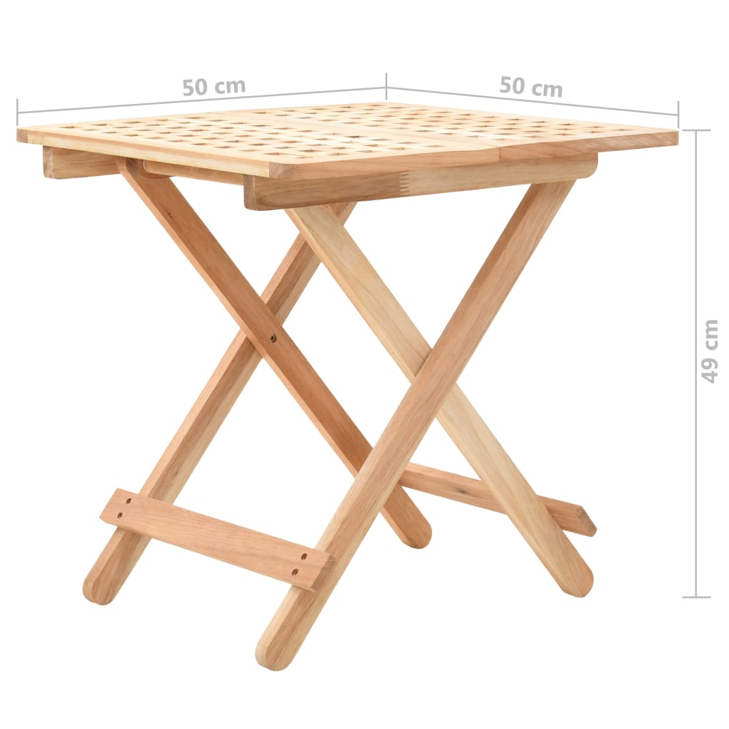 Table d'appoint pliante 50 x 50 x 49 cm Bois de noyer massif - XIOS