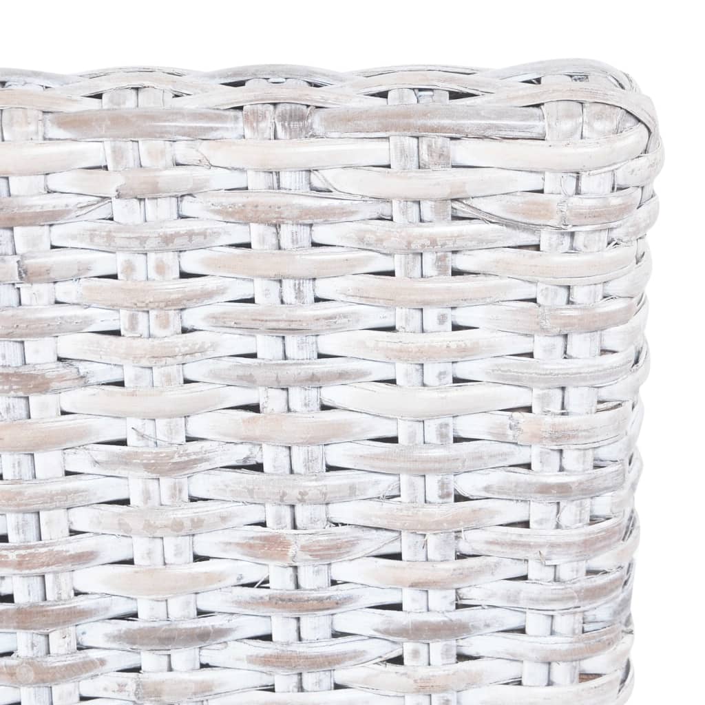 Chaise à manger lot de 4 blanc rotin Kubu et bois de manguier - XIOS