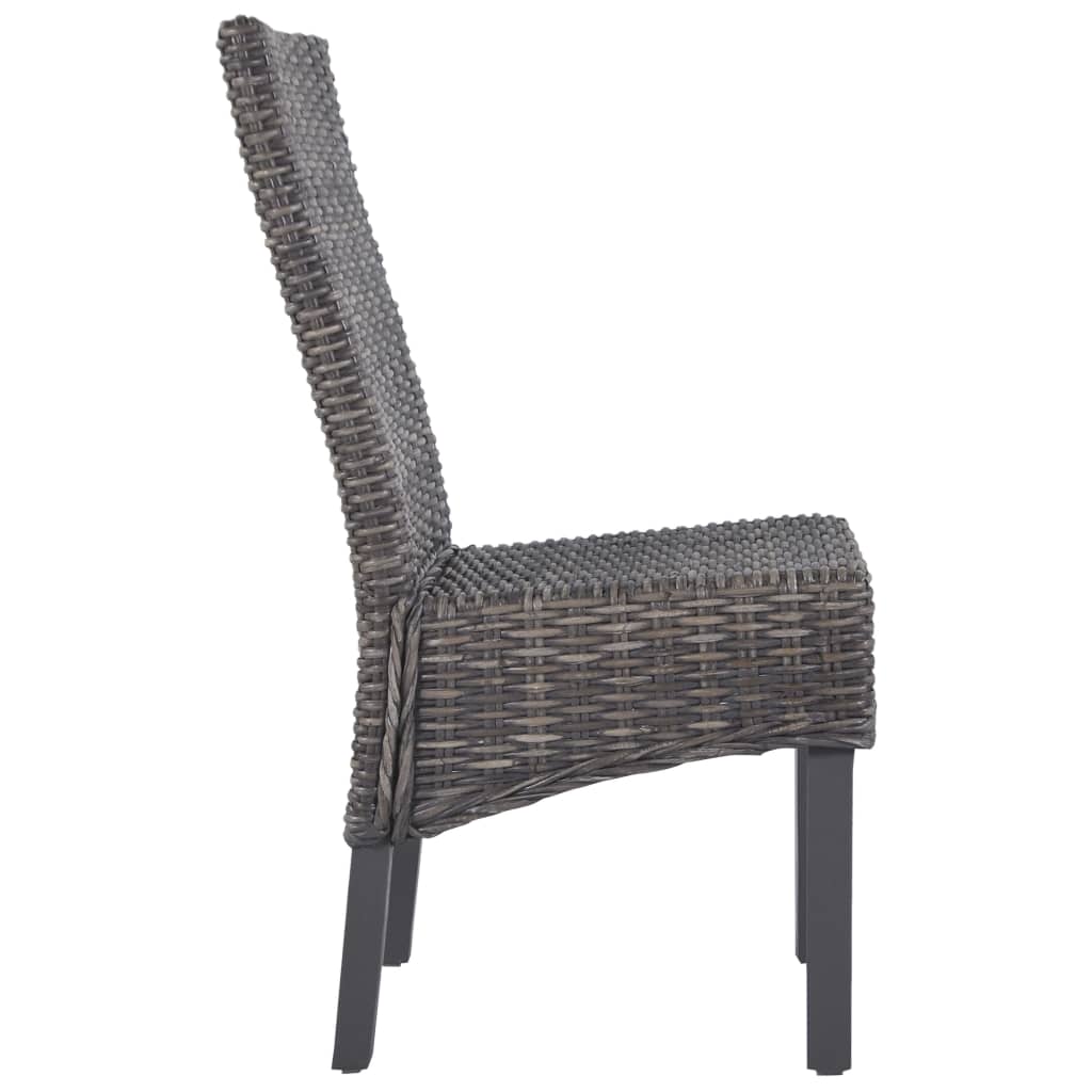 Chaises à manger lot de 4 marron rotin Kubu et bois de manguier - XIOS