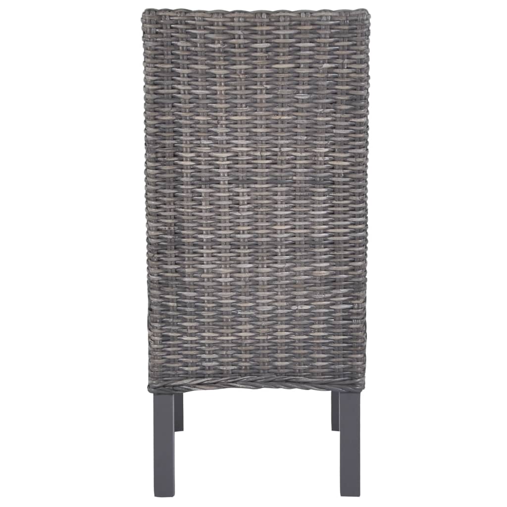 Chaises à manger lot de 4 marron rotin Kubu et bois de manguier - XIOS