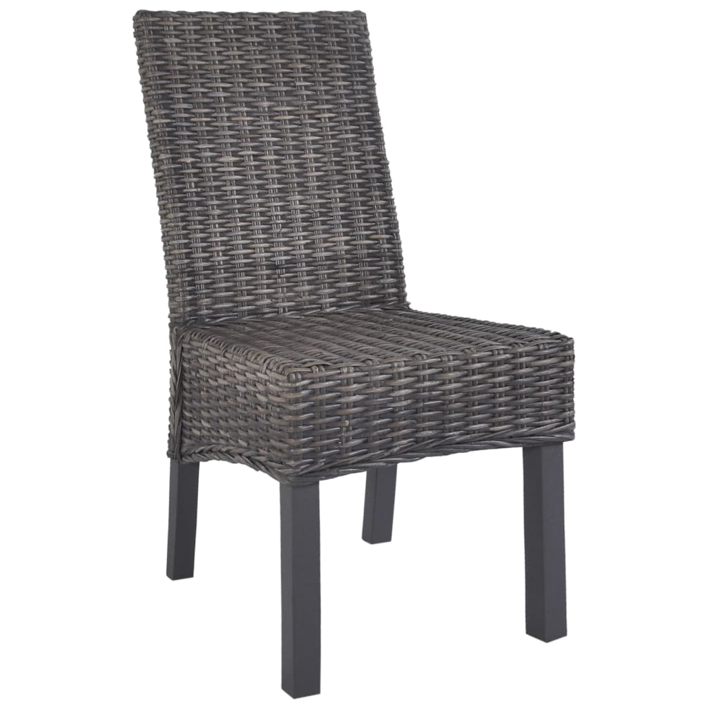Chaises à manger lot de 6 marron rotin Kubu et bois de manguier - XIOS