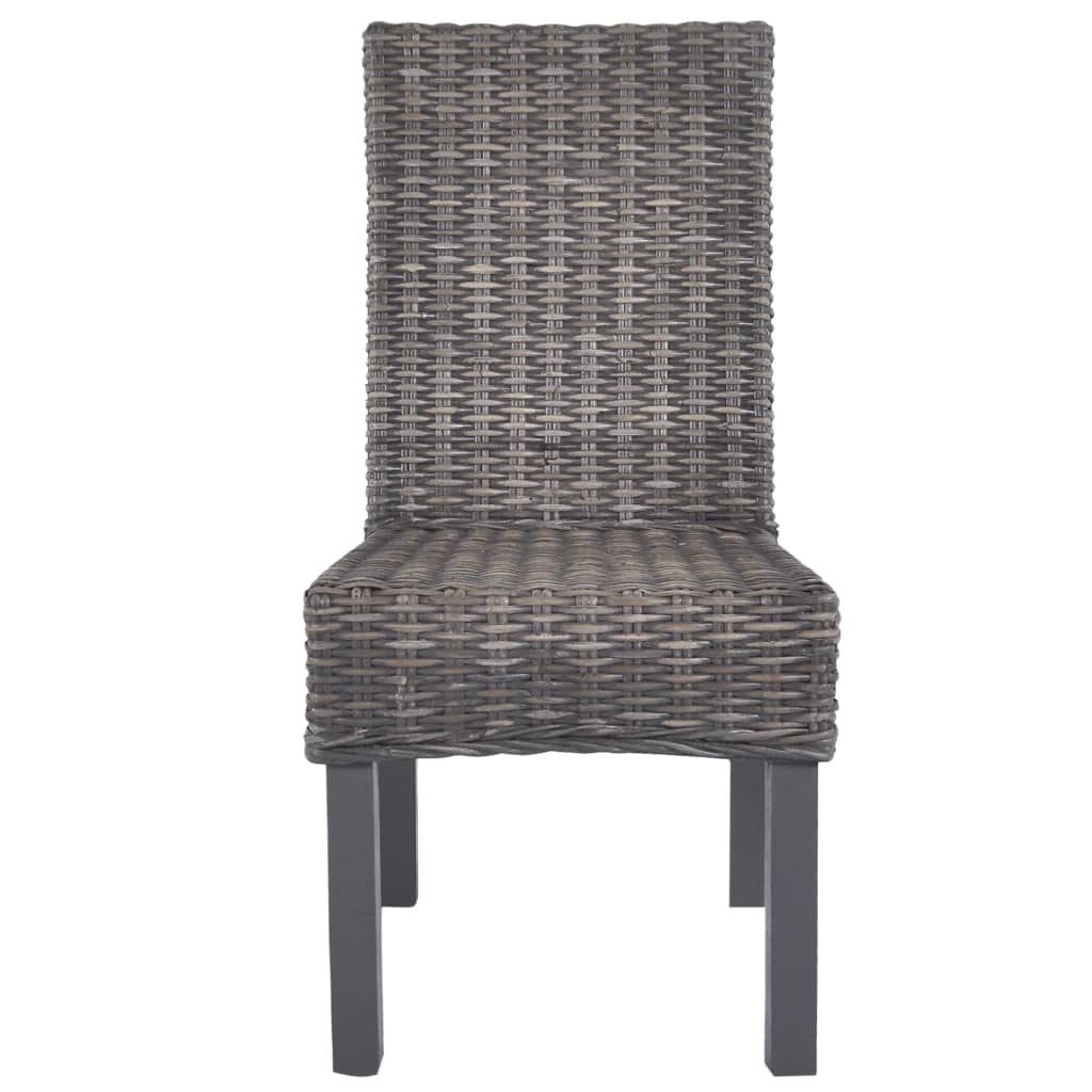 Chaises à manger lot de 6 marron rotin Kubu et bois de manguier - XIOS