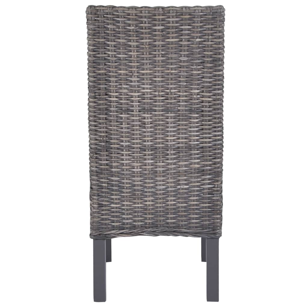 Chaises à manger lot de 6 marron rotin Kubu et bois de manguier - XIOS