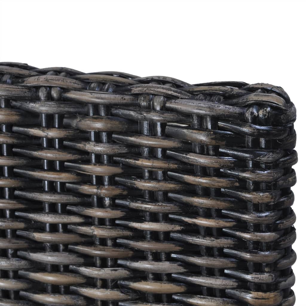 Chaises à manger lot de 4 noir rotin Kubu et bois de manguier - XIOS