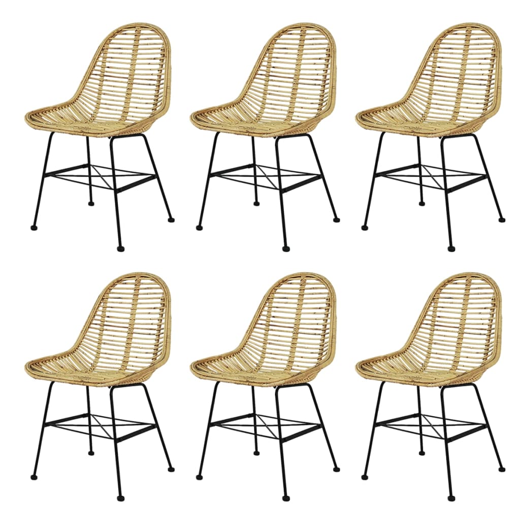 Chaises à manger lot de 6 rotin naturel - XIOS
