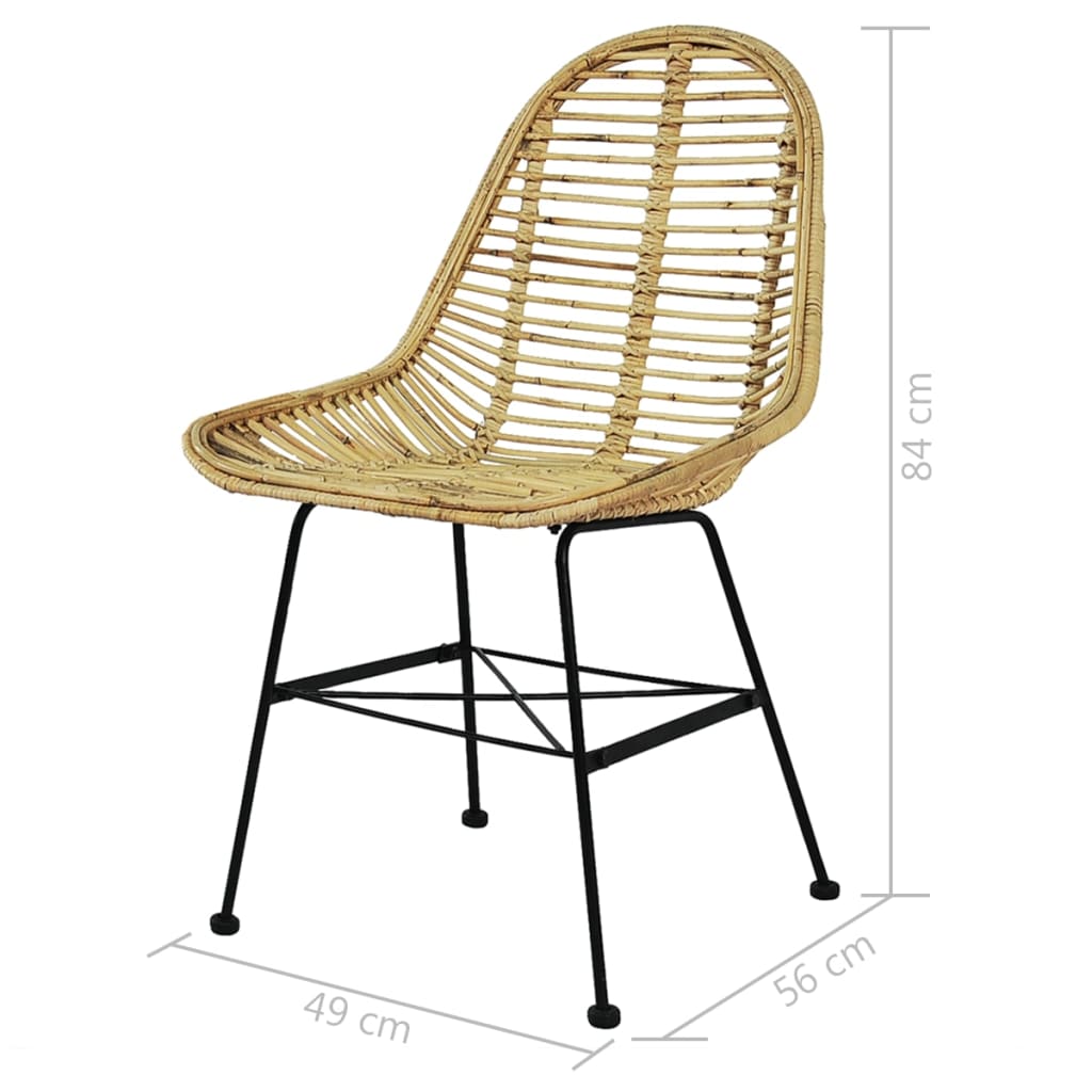 Chaises à manger lot de 6 rotin naturel - XIOS