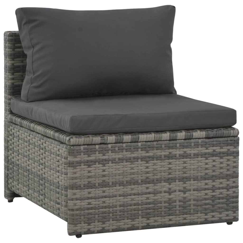Salon de jardin avec coussins 6 pcs Résine tressée Gris - XIOS