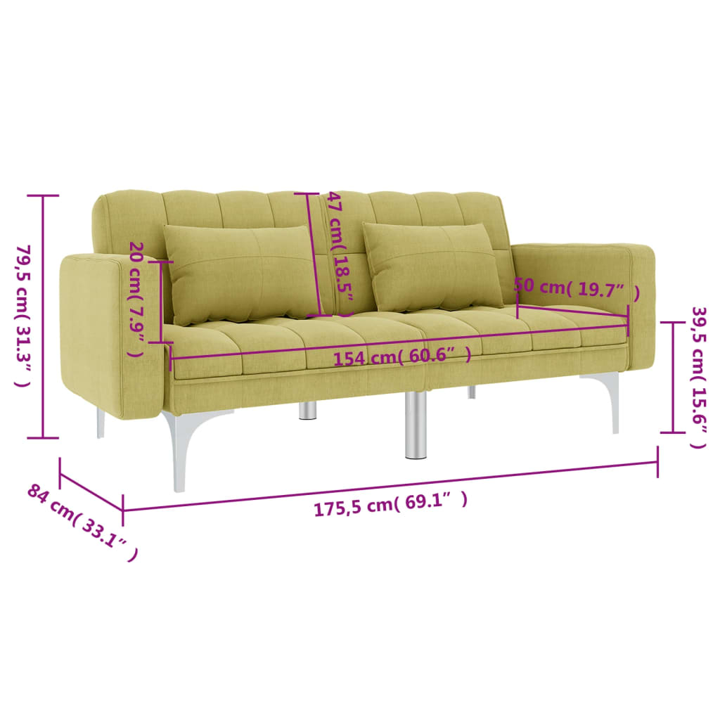 Canapé-lit Vert Tissu - XIOS