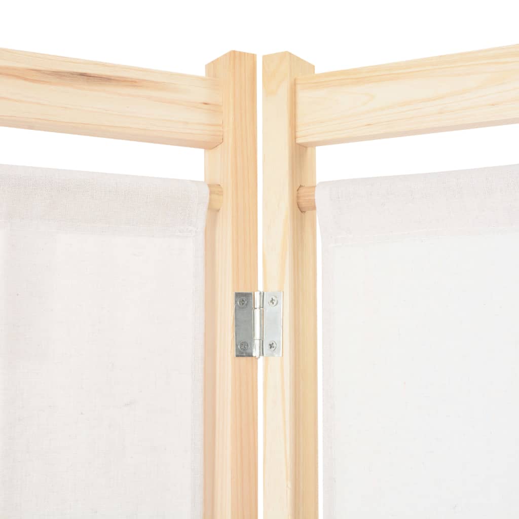 Cloison de séparation 6 panneaux Crème 240 x 170 x 4 cm Tissu - XIOS