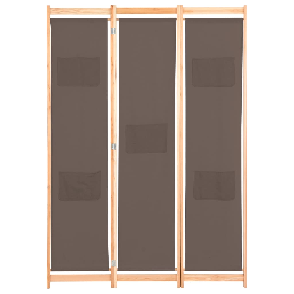 Cloison de séparation 3 panneaux Marron 120x170x4 cm Tissu - XIOS