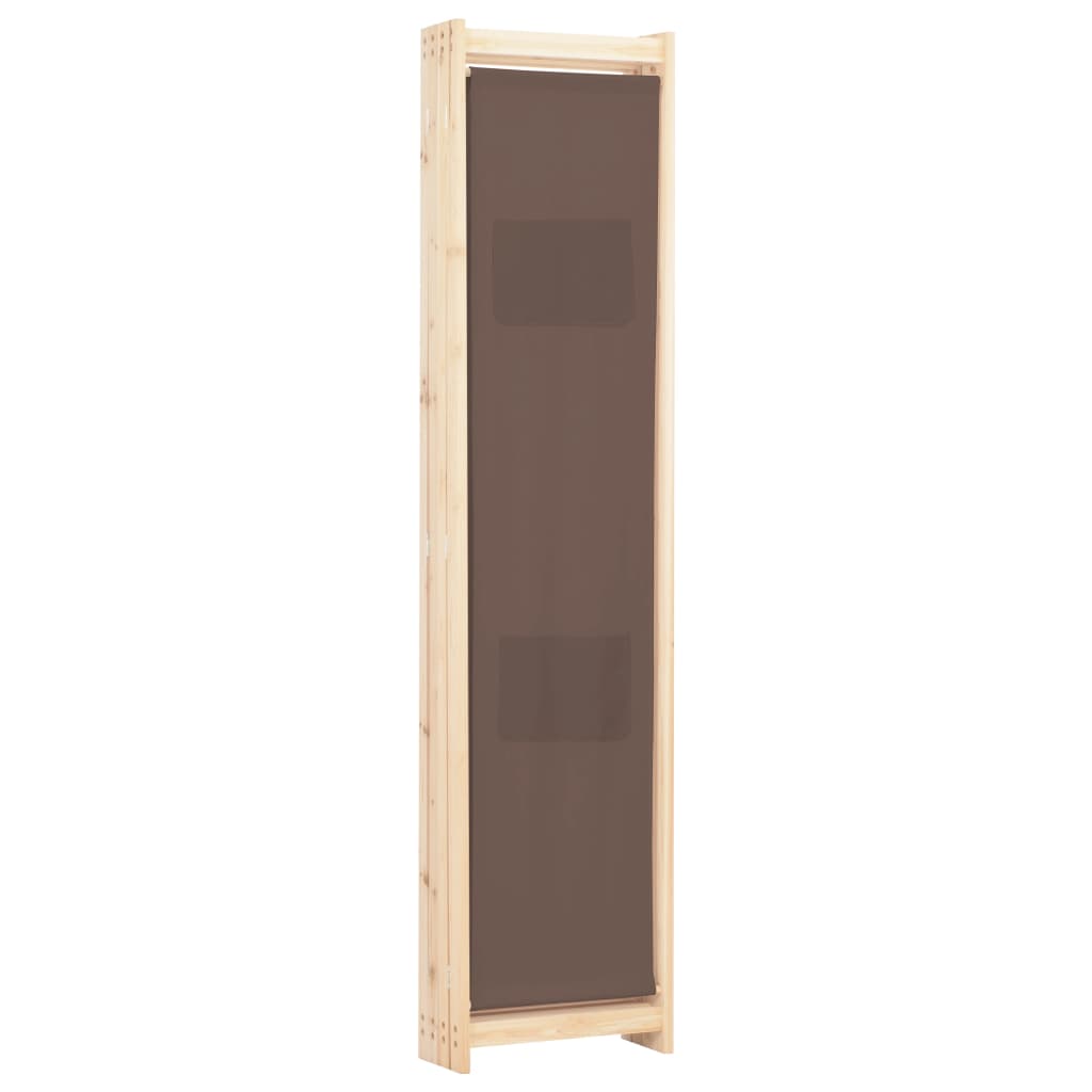 Cloison de séparation 4 panneaux Marron 160x170x4 cm Tissu - XIOS