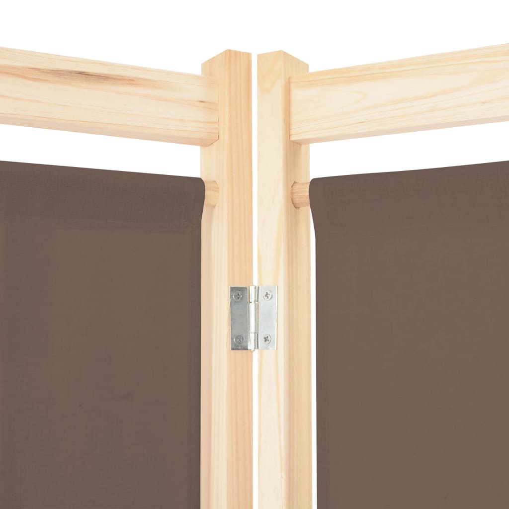 Cloison de séparation 4 panneaux Marron 160x170x4 cm Tissu - XIOS