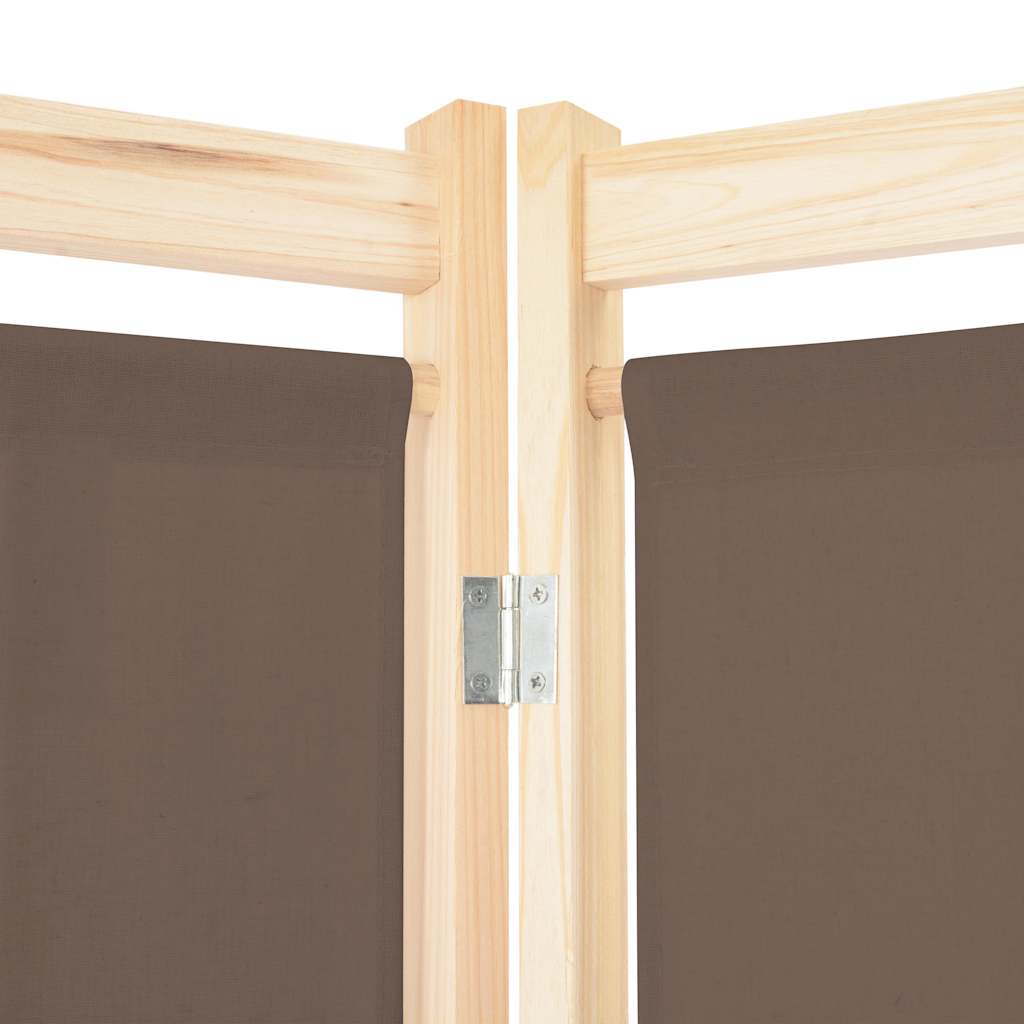 Cloison de séparation 5 panneaux Marron 200 x 170 x 4 cm Tissu - XIOS