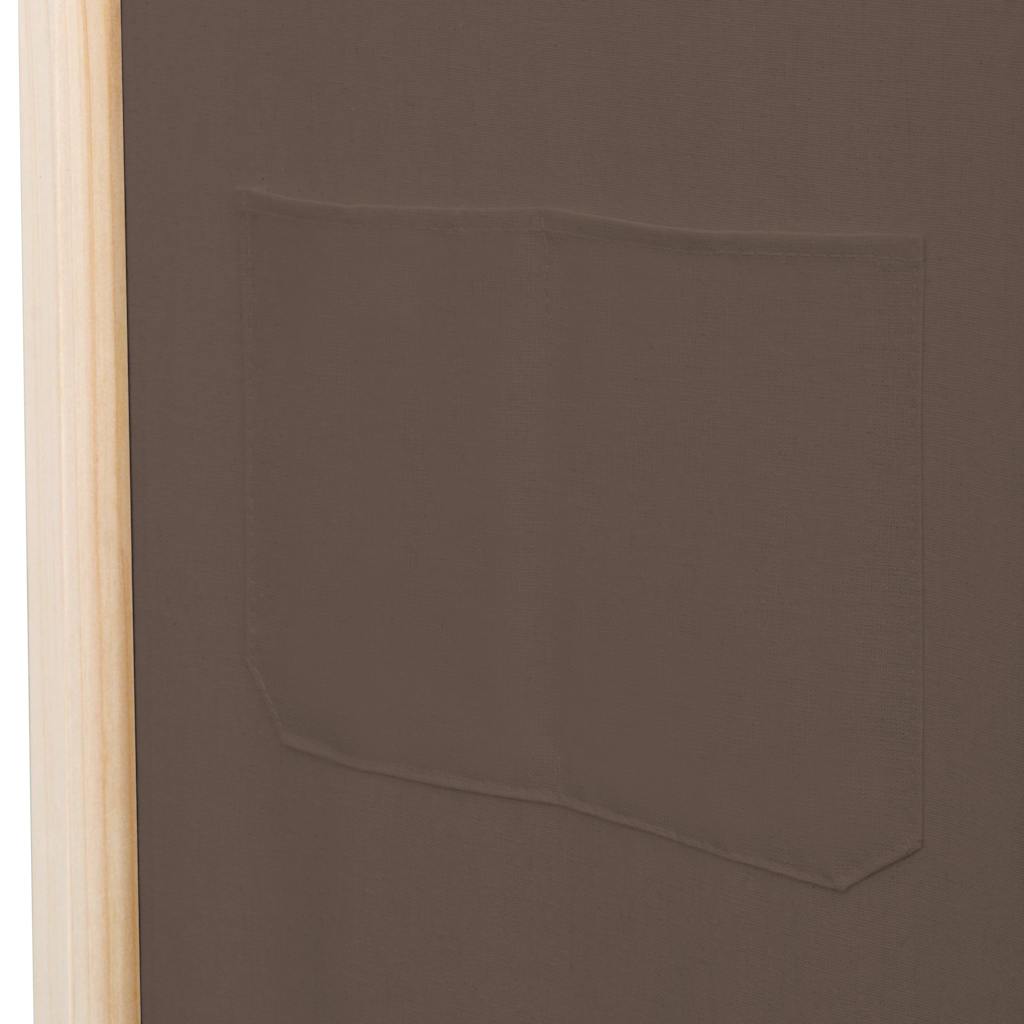 Cloison de séparation 5 panneaux Marron 200 x 170 x 4 cm Tissu - XIOS