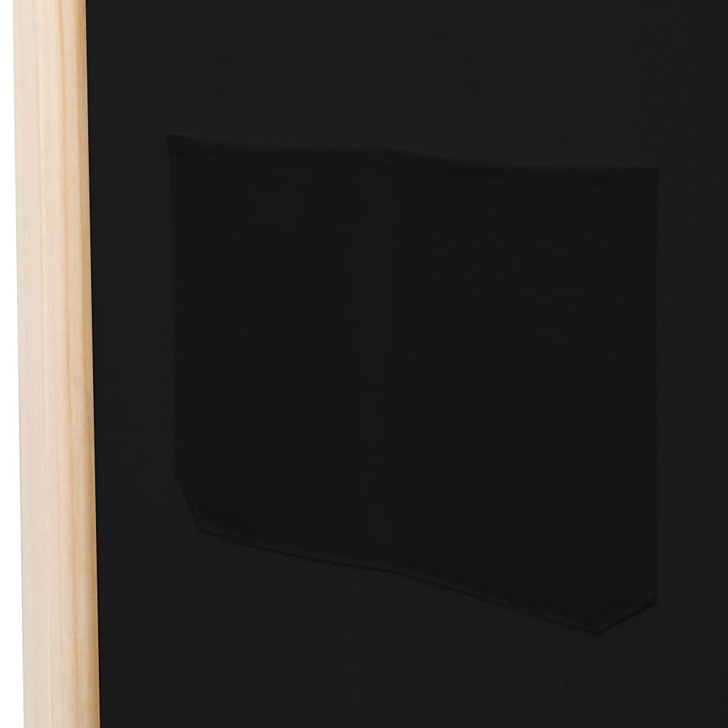 Cloison de séparation 5 panneaux Noir 200 x 170 x 4 cm Tissu - XIOS