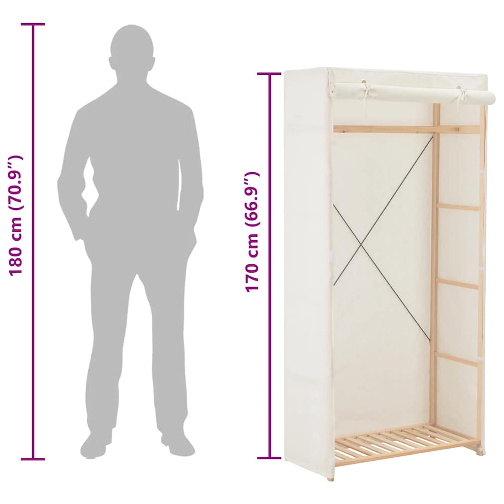 Garde-robe Blanc 79 x 40 x 170 cm Tissu - XIOS