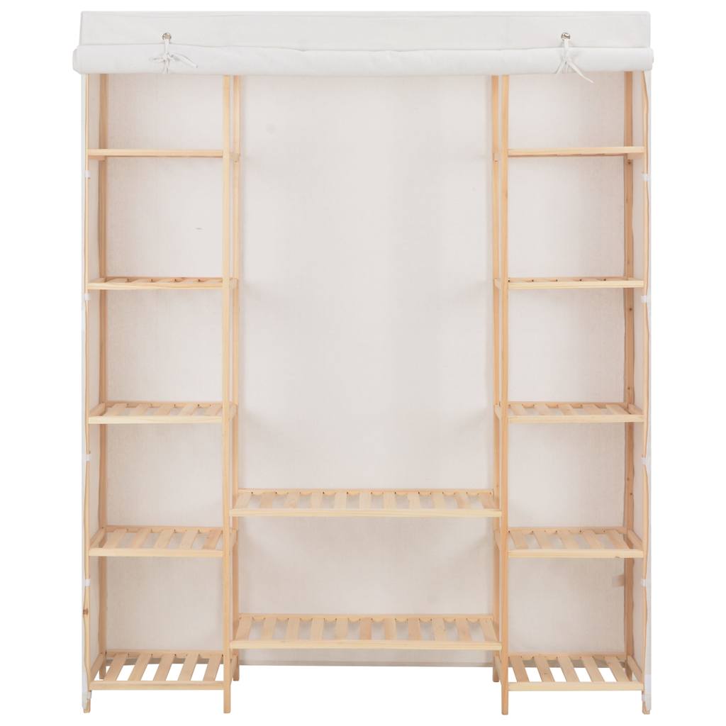 Garde-robe Blanc 135 x 40 x 170 cm Tissu