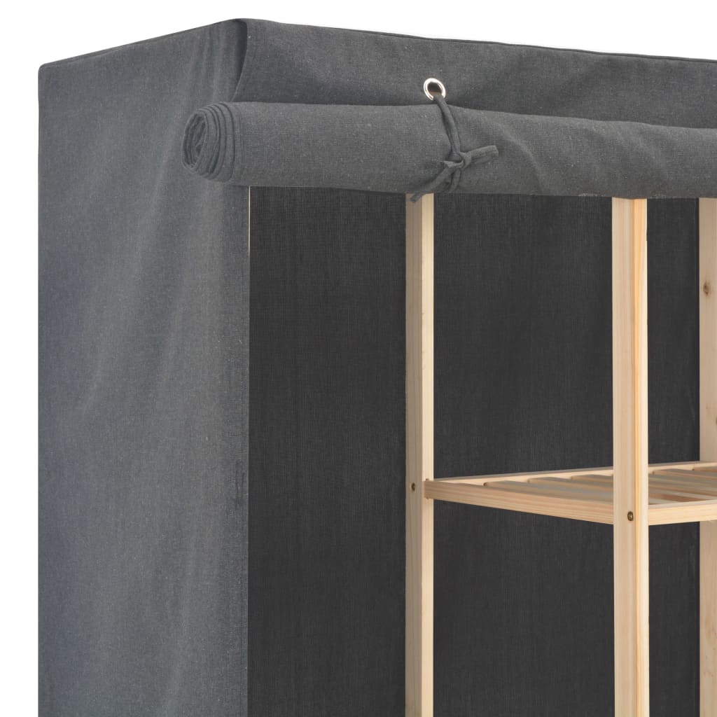 Garde-robe Gris 173x40x170 cm Tissu - XIOS