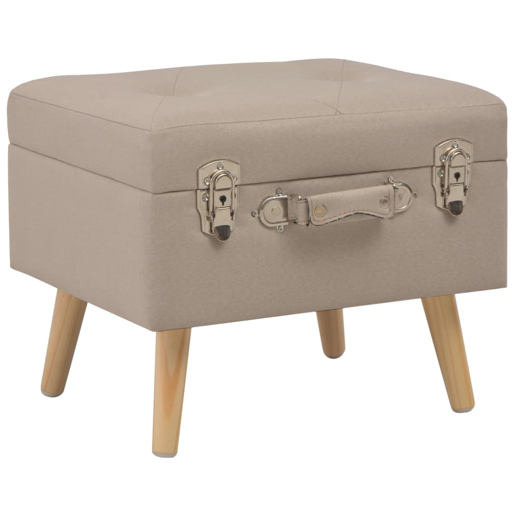Tabouret de rangement 40 cm Beige Tissu - XIOS