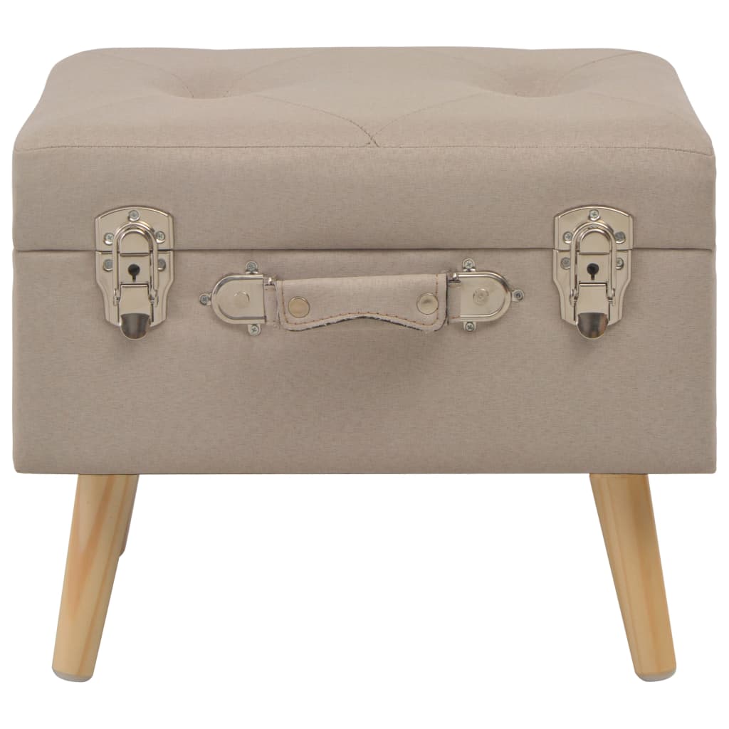 Tabouret de rangement 40 cm Beige Tissu - XIOS