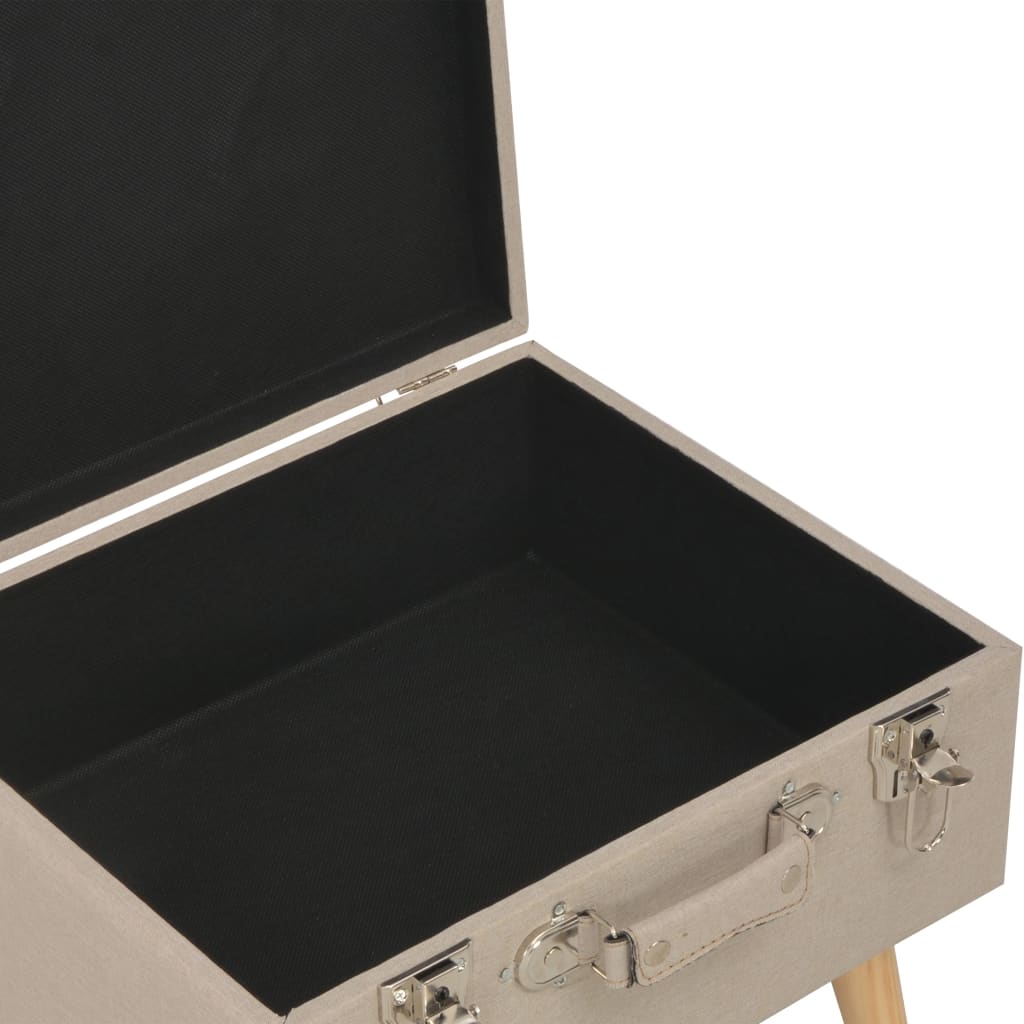 Tabouret de rangement 40 cm Beige Tissu - XIOS