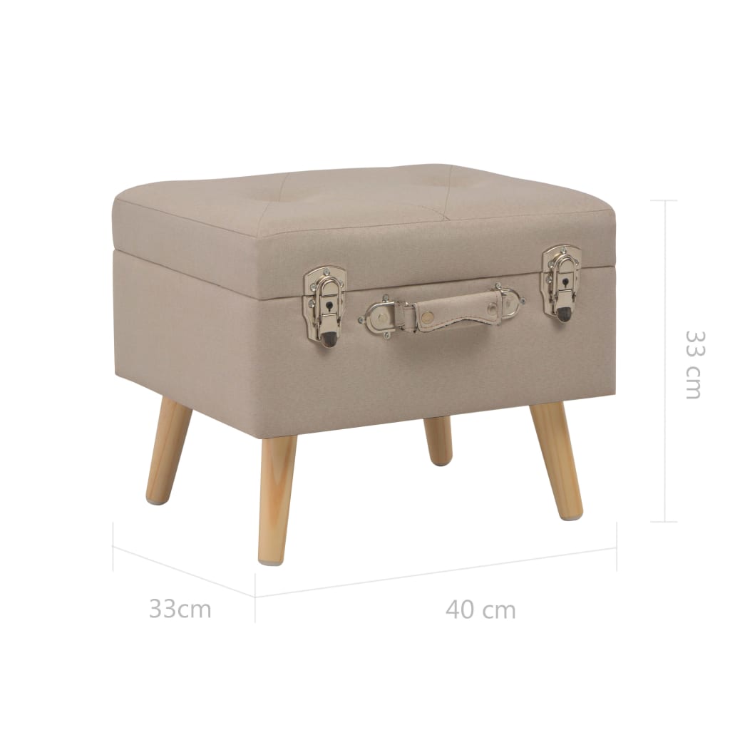 Tabouret de rangement 40 cm Beige Tissu - XIOS