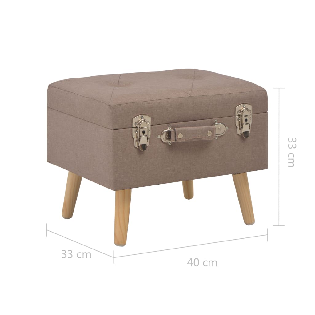 Tabouret de rangement 40 cm Marron Tissu - XIOS