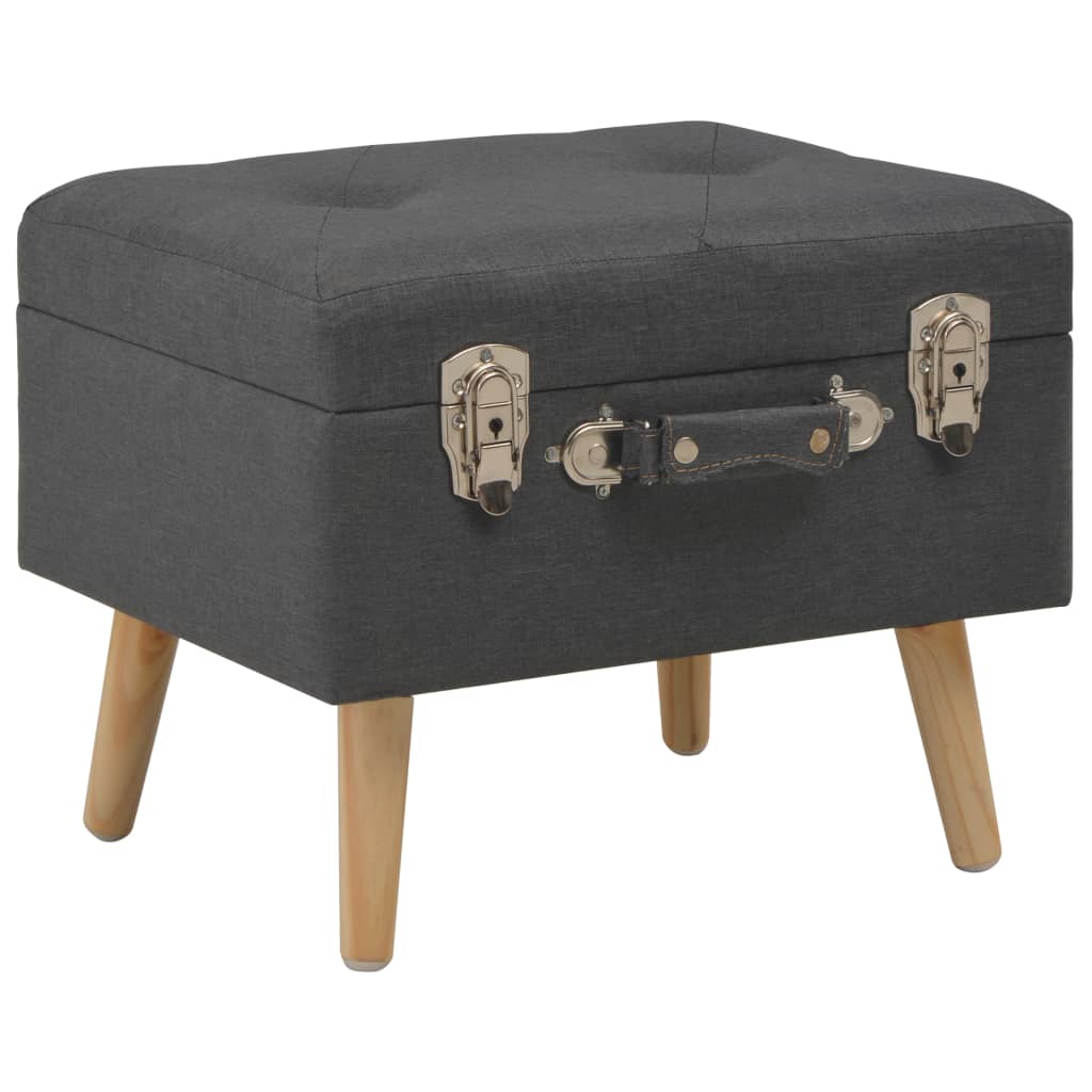 Tabouret de rangement 40 cm Gris foncé Tissu - XIOS