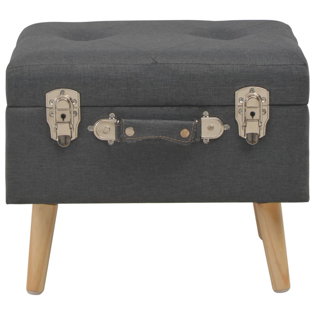 Tabouret de rangement 40 cm Gris foncé Tissu - XIOS