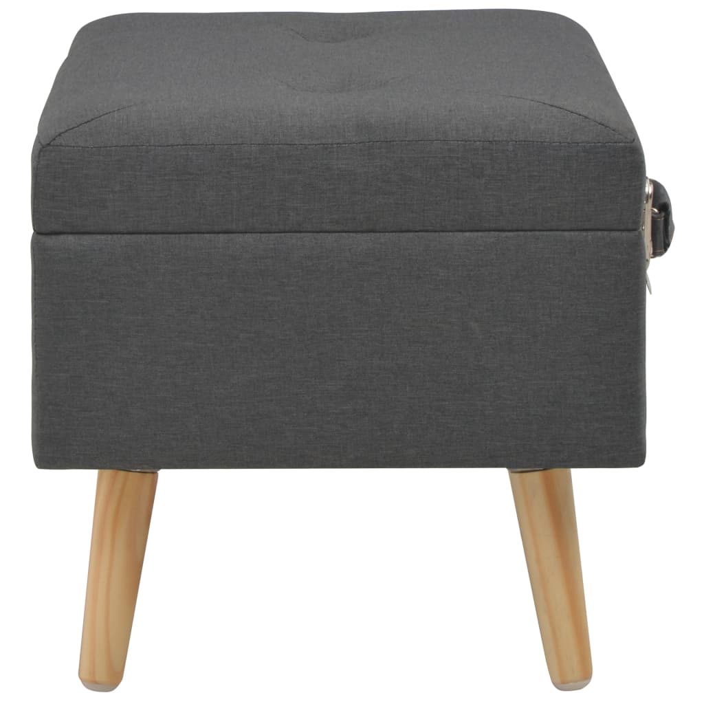 Tabouret de rangement 40 cm Gris foncé Tissu - XIOS