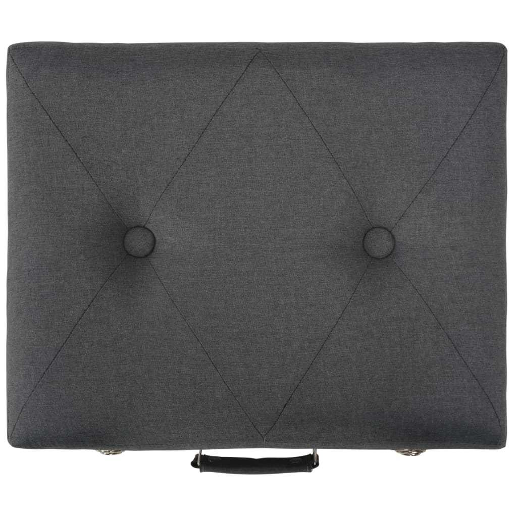 Tabouret de rangement 40 cm Gris foncé Tissu - XIOS