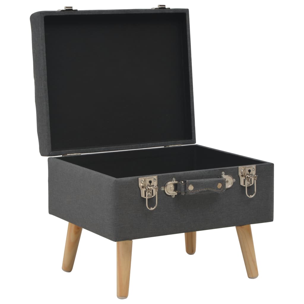 Tabouret de rangement 40 cm Gris foncé Tissu - XIOS