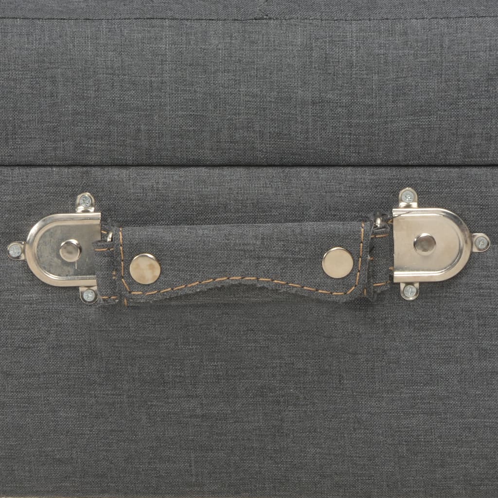 Tabouret de rangement 40 cm Gris foncé Tissu - XIOS